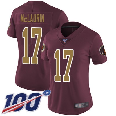 Nike Washington Commanders #17 Terry McLaurin Burgundy Red Alternate Women's Stitched NFL 100th Season Vapor Limited Jersey
